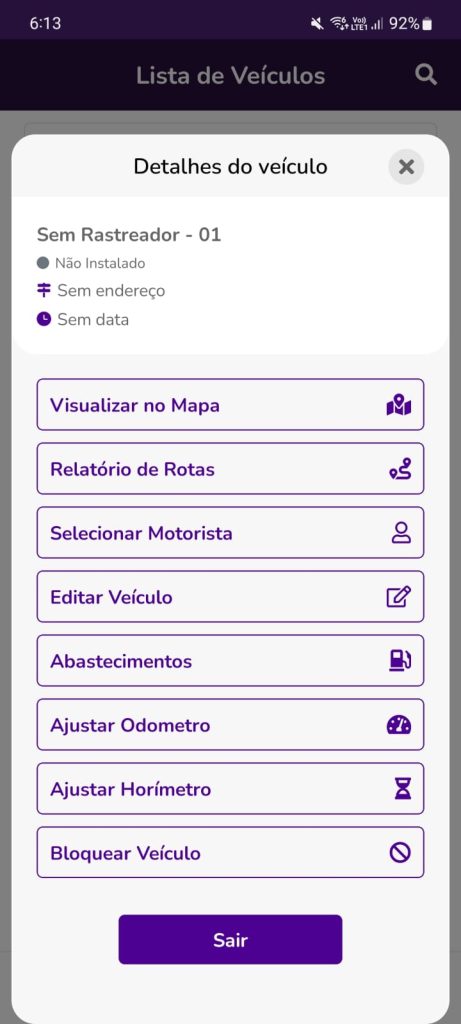 sistema de bloqueio veicular do Contele Fleet Driver